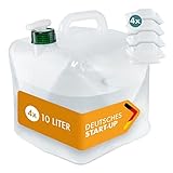 NATURBUMMLER Wasserkanister faltbar [4er Set 10 L] auslaufsicher & robust...