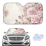 Vintage Rosa Rose Floral Windschutzscheibe Abdeckung Sonnenblenden Frost...