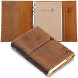 Wanderings A5 Leder Notizbuch Ringbuch Nachfüllbar Aus Echtleder - 22X15...