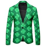 Herren Anzüge Männliche St. Patricks Day Langarmjacke bedruckten Knöpfen...