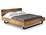 moebel-eins CURBY Balkenbett mit Holz-Kopfteil, Kufenfuß, Material...