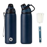 Fjbottle Edelstahl Trinkflasche Sport mit Magnetischem Deckel 1L, 800ml,...