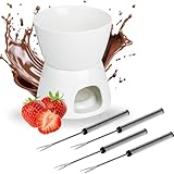 BALOU LIVING Schokofondue Set für 4 Personen - Schoko Fondue für Teelicht...
