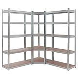 Arebos 3er Set Regalsystem Metall Lagerregal 1x Eckregal & 2X Lagerregale...