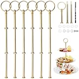 Kigniote 3 stufige Etageren Stangen Set, 6 Stück Metallstangen Etagere...