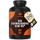 Bio Ashwagandha - KSM-66® Premiumrohstoff - 210 Kapseln - 600mg Tagesdosis...