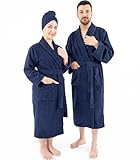 Hammetex Bademantel 100% Baumwolle Unisex für Damen und Herren, Hochwertig...