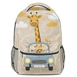 Cartoon Giraffe Auto Thema Rucksack, Kinder Spaß Schultasche für Jungen...