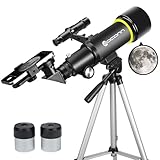 Teleskop für Erwachsene Anfänger, 70mm Aperture 400mm AZ Mount Voll...