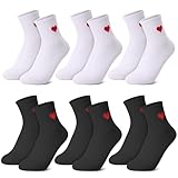 Utensilsto 6 Paar Damen Socken mit Rot Herz, Tennissocken Herzen Damen...