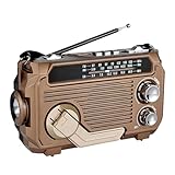 Solar-Kurbelradio,Kurbelradio, Tragbares Batterie-Wetterradio, Kabelloses...