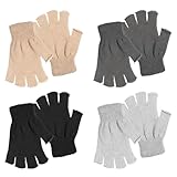Psyqtsuary Fingerlose Handschuhe Unisex Baumwollstrick für Winter - 4...