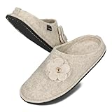 BeComfy Damen Herren Filzpantoffeln Filz Hausschuhe Unisex Pantoffeln aus...