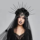 Danshinbow Halloween Gothic Schwarz Heiligenschein Skelett Blume Stirnband...