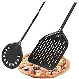 Pizzaschieber & Pizzawender Set, 2er Set Aluminium Pizzaschaufel,...
