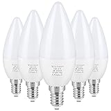 Vicloon E14 LED Kerze Lampe,5er Pack 5.5W LED Kerze Glühbirne, 6500K...