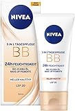 NIVEA 5in1 Tagespflege BB 24h Feuchtigkeit Heller Hauttyp LSF 20, 50 ml