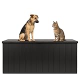 BigDean Gartenbox 270 L mit Rollen aus wetterfestem Kunststoff –...