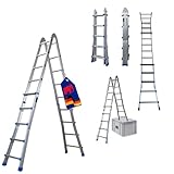 PROREGAL Sprossen-Mehrzweckleiter Apollo 3-in-1 Aluminiumleiter 4x5...