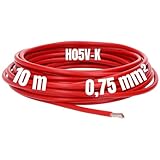 Kalitec 10 Meter H05V-K 0,75 mm² rot Verdrahtungsleitung I Aderleitung I...