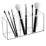 trabag Pinselhalter Kosmetik, 3 Fächern Acrylic Pinsel Organizer, Klarer...