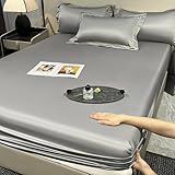 JIANINGHOME Spannbetttuch,137x190,Satin Spannbettlaken Topper Microfaser