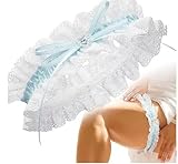 Strumpfband Blau Hochzeit, Weiße Spitzenstrumpfband, Oberschenkel...