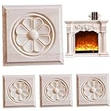 4pcs quadratische Holzanwendungen 3.15x3, 15 Zoll, dekorative geschnitzte...