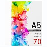 Aquarellpapier A5 – 70 Blatt hochwertiges Aquarellpapier 300g/m² –...