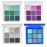 4 Pack/Set Eyeshadow Palette Set– 9 Colors Eye Makeup Kit, Black, Blue,...