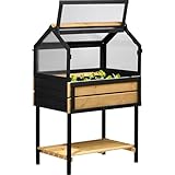 dobar® Großes Hochbeet mit Frühbeet-Aufsatz - Anzuchtbeet aus...
