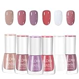 6PCS Nagellack Set - schnell trocknend & langanhaltend Nude Pink Lila...