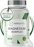naturally Magnesium Komplex hochdosiert [180 Kapseln] 400mg pro Tagesdosis...