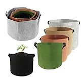 ZEONHEI 10er Set Vliesstoff Pflanzsack, 12L 20L 30L 40L 60L Mehrfarbig...