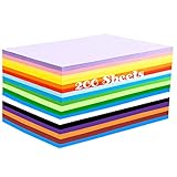 200 Blatt Buntes Papier A4, Farbiges Papier Faltpapier in 20 Farben, (70...