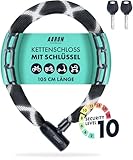 AARON Cobra Fahrradschloss mit Schlüssel, 105cm Kettenschloss aus Stahl...