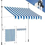 KESSER® Klemmmarkise mit Handkurbel Balkon, Balkonmarkise ohne Bohren,...