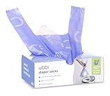 Ubbi Disposable Nappy Sacks, Lavender Scented, Easy-To-Tie Tabs, Baby Nappy...