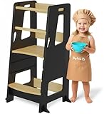 BEY & CO® Lernturm/Entdeckerturm aus Holz – Küchenhelfer für Kinder...