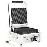 Panini-Grill Edelstahl 1800 W mit Gusseisenplatten - Schnell & Einfach -...