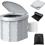 WADEO Tragbare Campingtoilette für Erwachsene, 27 L Mobile Toilette mit 12...