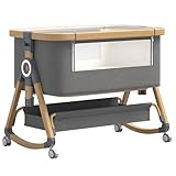 YAZOCO 3 in 1 Babybett Beistellbett, Höhenverstellug und Einstellung der...