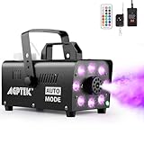 Nebelmaschine, AGPtEK Rauchmaschine mit 13 farbigen LED Lichtern und RGB...