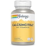 Solaray - Calcium mit Vitamin D3 | 90 Kapseln - Vitamin D 400IE und...