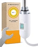 Heizstab für Badheizkörper weiß mit Schalter- 900 Watt Heizstab No. 1...