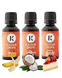 Flavour Drops, Kalorienfakten, 3x30ml, Banane, Kokosnuss, Cheesecake,...