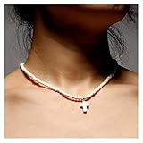 Homeilteds 4mm Natursteinkreuz Anhänger Halsketten Für Frauen Ethnische...
