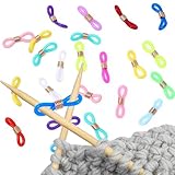 40 Stück Maschenstopper Farbe Stricknadeln, Maschenmarkierer Gummi...