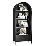 SUPEER Vitrine aus Metall Sideboard Standschrank mit...