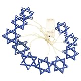VALICLUD Hanukkah LED Lichterkette mit Davidstern Design Lange Dekoleuchte...